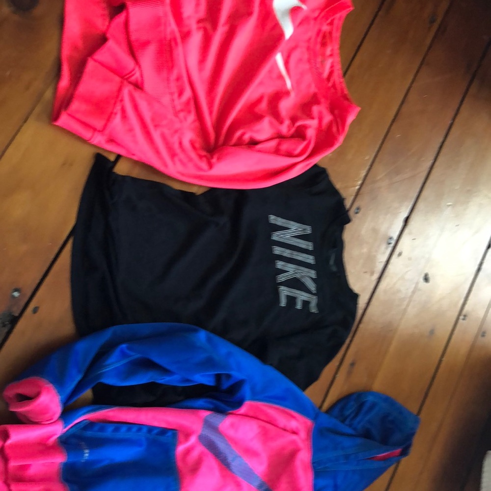 Nike black T-shirts 67,  pink sweatshirt small 67, sweatshirt used large 7/8